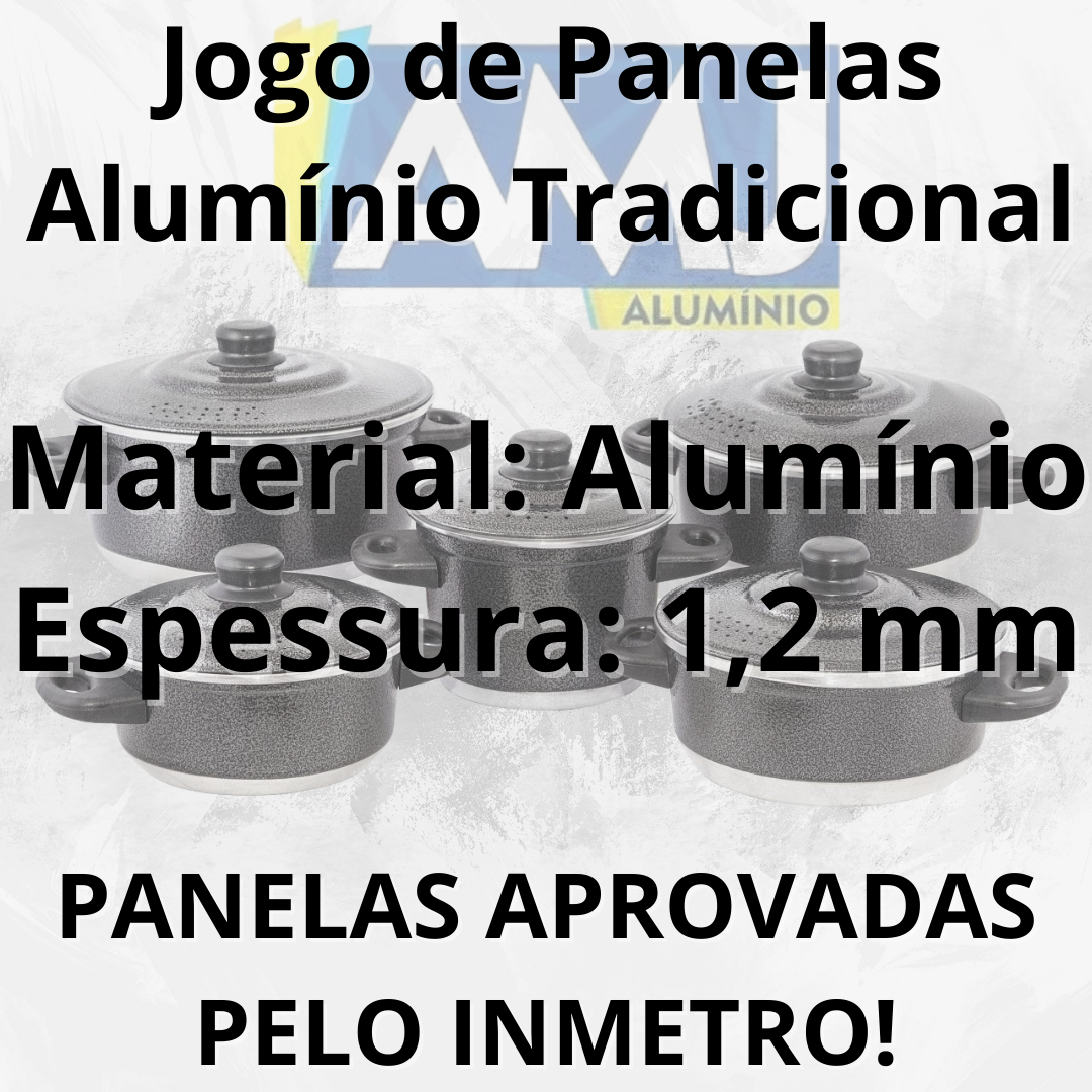 Jogo de Panelas de Alumínio 5 Peças Verm ...